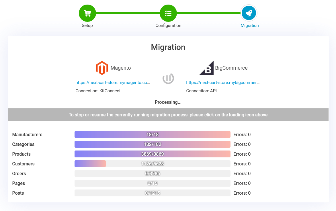 start migration process