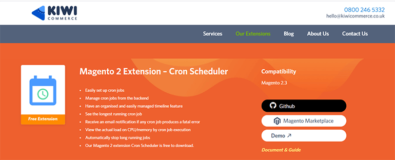 Cron Scheduler by KiwiCommerce