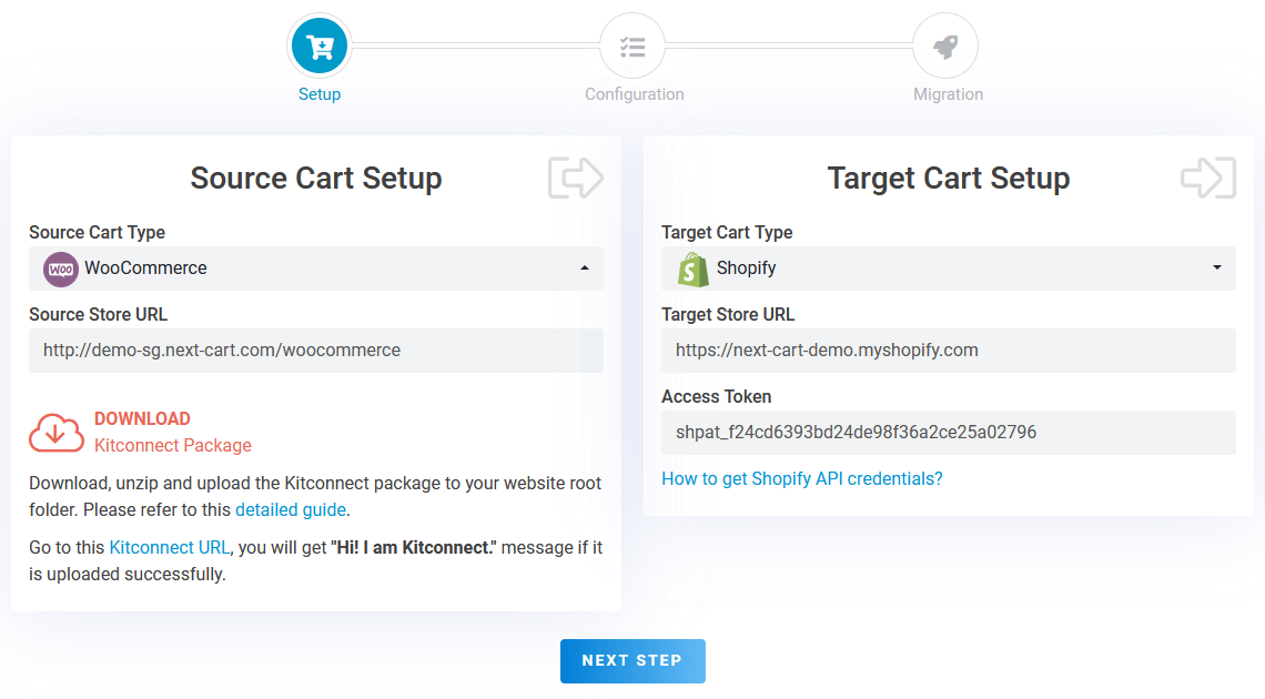 WooCommerce to Shopify - Set up Connection