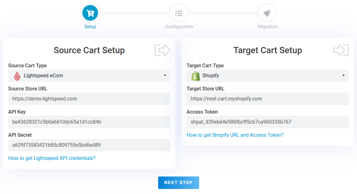 Lightspeed to Shopify - Set up Connection