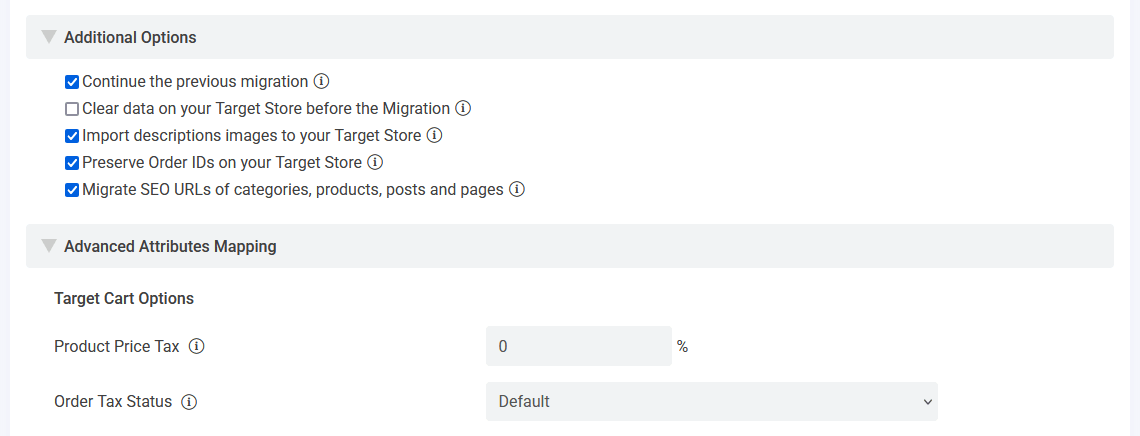 BigCommerce to Shopify - Additional Options