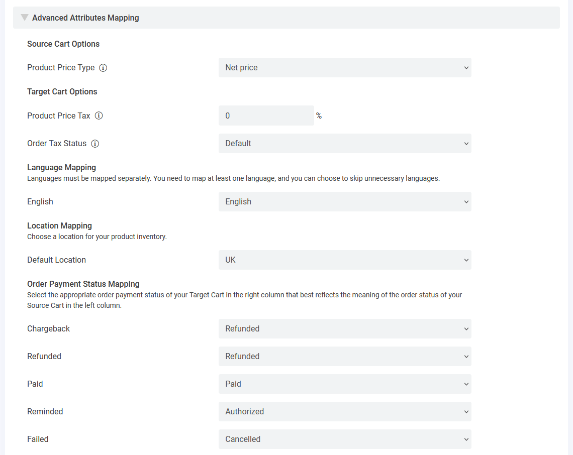 Shopware to Shopify - Attributes Mapping