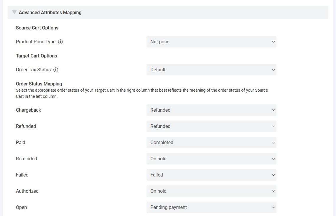 Shopware to WooCommerce - Attributes Mapping