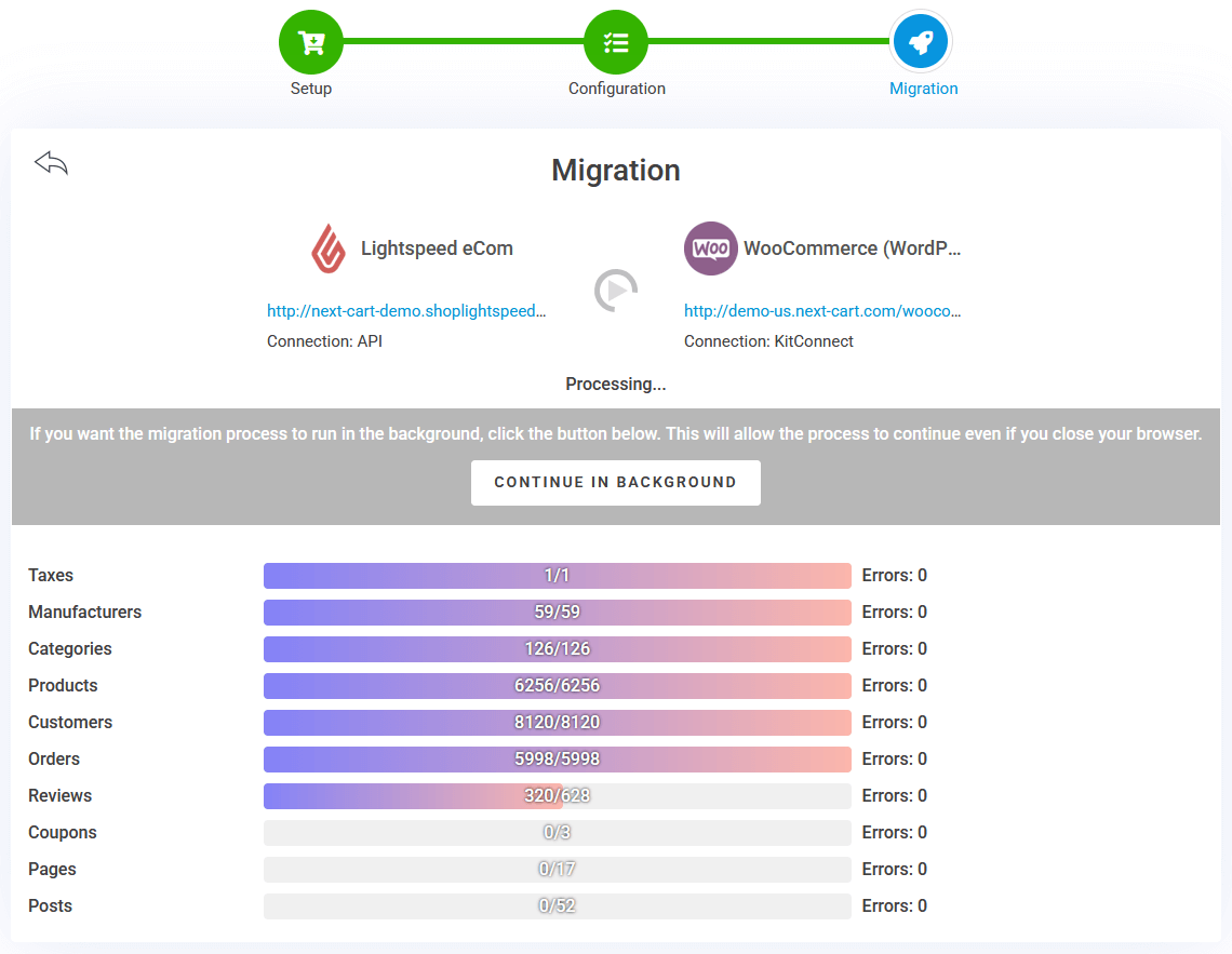 Lightspeed to WooCommerce - Migration Process