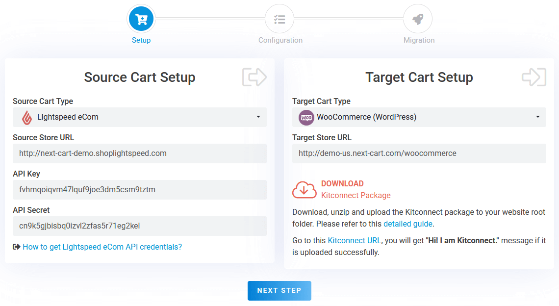 Lightspeed to WooCommerce - Setup Connection