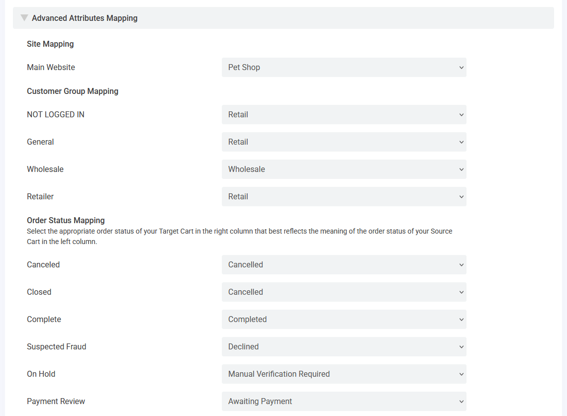 Magento to BigCommerce - Attributes Mapping