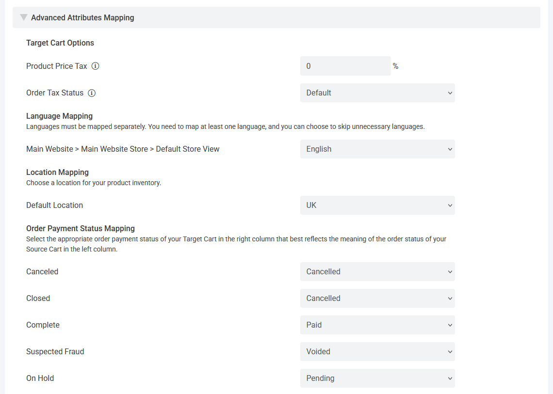 Magento to Shopify - Attributes Mapping