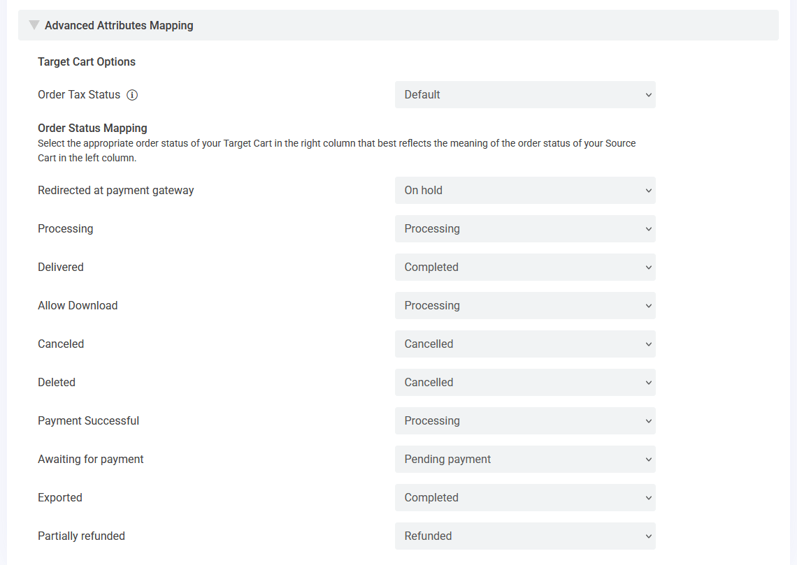 OsCommerce to WooCommerce - Attributes Mapping