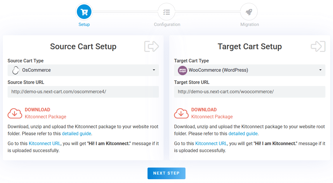 OsCommerce to WooCommerce - Setup Connection