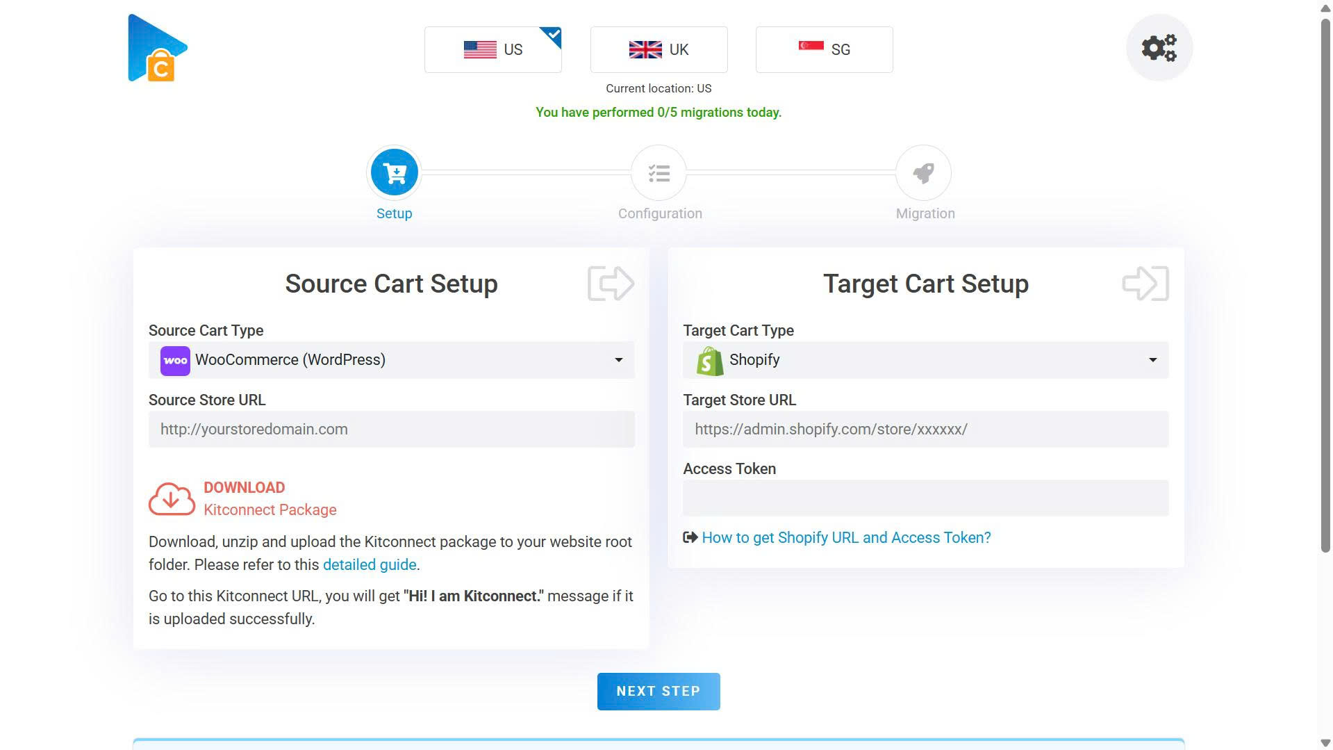Perform the migration at Next-Cart